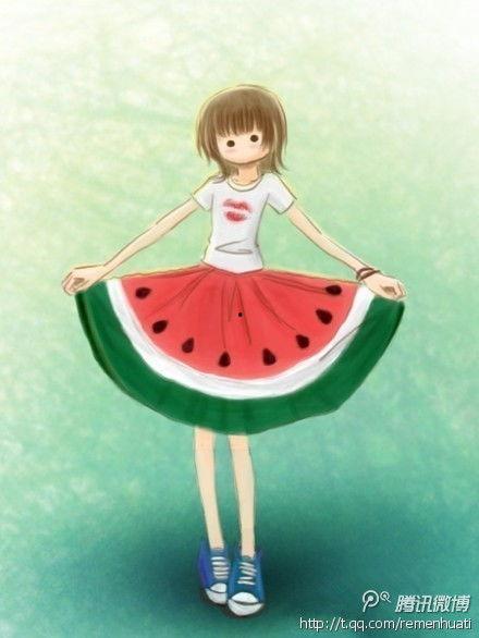 吃瓜少女手帐图片,吃瓜少女手帐里的甜蜜与酸辣